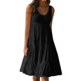 thumbnail image 2 of TIMIFIS Robe Midi d'Été Décontractée Unie Sans Manches pour Femme Grande Taille, Blouse Fluide de Plage et de Fête, 2 of 6