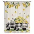 thumbnail image 2 of Summer Lemons Sheer Curtains 54 Inches Long, Rustic Black Plaid Truck Fruits Burlap Light Filering Curtains, Breathable Simi Curtain Privacy Drapes for Kitchen Bathroom Small Window Treatment, 2 of 9