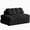 Black, variant on Senfot Double Size Tufted Fold Out Sofa Bed 10mm Spacing Thick Corduroy High Density Polyurethane Foam Multi Purpose Indoor Convertible Sofa Black