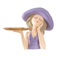 thumbnail image 1 of Bandeja de almacenamiento con estatua de niña moderna, colección de artesanías de figuras de resina, arte decorativo Violeta, 1 of 7