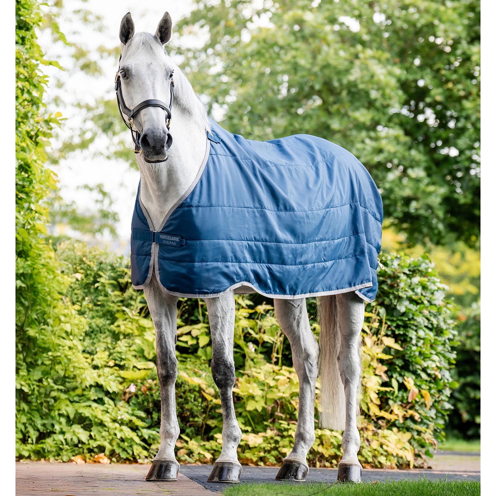 HORSEWARE IRELAND Ionic Therapy Liner 50g, Color: Imperial Blue/Silver & Navy, Size: 75