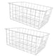 thumbnail image 3 of Cesta para congelador de hierro de gran capacidad, resistente a la oxidación, para almacenar frutas, refrigerios y bebidas (2 unidades), color blanco, sin forro., 3 of 13