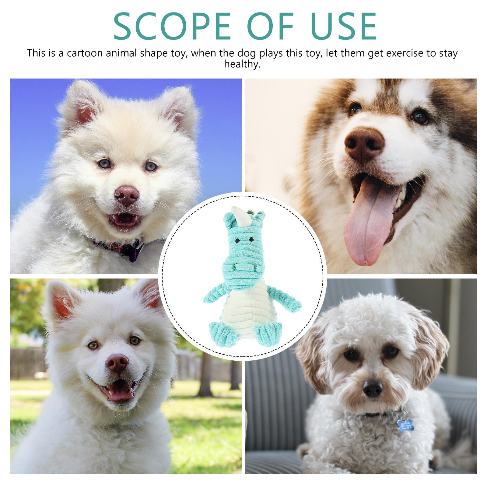 Tineasur Small Animal Toy Pet Interactive Plush Chew Toy Sky Blue 1 Set