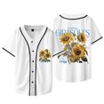 thumbnail image 1 of Jay Wheeler Veste de Baseball Botanique Tee Girasoles Album Merch Unisexe Col en V Manches Courtes T-Shirts, Style 2, TG, 1 of 6