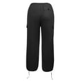 thumbnail image 6 of Hvot&aat Women's Oversized Cargo Pants Drawstring Low Rise Baggy Joggers Multi Pocket Sweatpants, 6 of 6