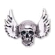 thumbnail image 1 of Broche de calavera con alas de ángel estilo punk vintage, regalo de joyería para Halloween, oro/plata, 1 of 7