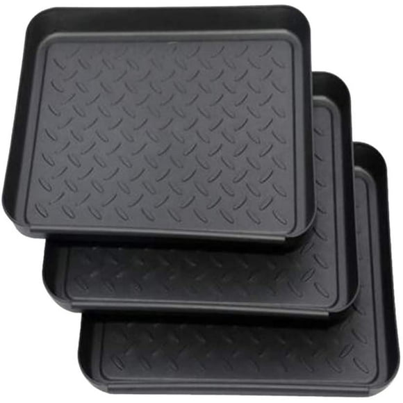 Set of 3 shoe racks, shoe drip tray made of plastic, small shoe mat, drip mat, shelf, shoe tray, shoe tub, drip tray, 35x27x3 cm