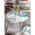thumbnail image 5 of Outdoor Tablecloth with Umbrella Hole for Patio/Picnic/Party/Camping, Space Rocket Waterproof Table Cloth Round Cover Washable, Modena Abstract Universe Stars Planet (Dia 54"), 5 of 8