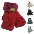 thumbnail image 3 of Lroveb Fuzzy Fingerless Gloves for Women Warm Knit Half Finger Plush Gloves, 3 of 4
