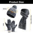 thumbnail image 2 of Warm Winter hat Scarf and touch Screen Glove set Women's hat neck scarf with wool lining - Tibetan blue, 2 of 5