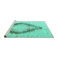 thumbnail image 2 of Ahgly Company Machine Washable Indoor Rectangle Persian Turquoise Blue Traditional Area Rugs, 2' x 5', 2 of 4