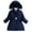 Navy, variant on YunPes Teen Girls down Coat Kids Winter Mid Length Puffer Jacket Fleece Hooded Thick Warm Comfy Padded Jackets Windproof Outerwear