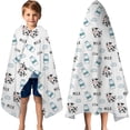 thumbnail image 3 of White Cow Milk Cloud Pattern Hooded Bath Towel，60"x35" for Ages 3 To 12 Kids, Quick Dry Lightweight Soft Microfiber Hood Beach Towel Cover Up for Kids, 3 of 7