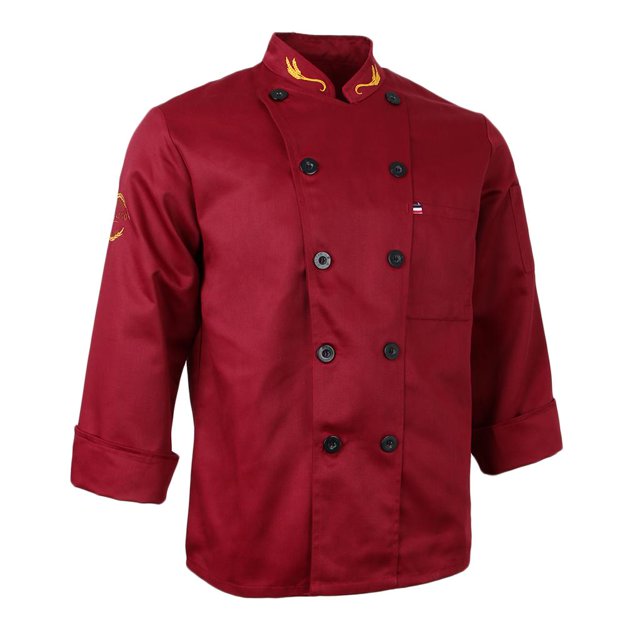 Chaqueta de Transpirable, para proteger de Hotel, Panadería, de Cocina, Mujeres, Hombres Rojo m BLESIY Chaqueta de chef uniforme para hombres