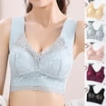 thumbnail image 4 of Lovskoo 2024 Women Sports Bra Pack 3PC Wireless Bra Push Up Bra Seamless Lace Mesh Yoga Soft Cup V Neck Bra Solid Lady Brassiere Burgundy, 4 of 4