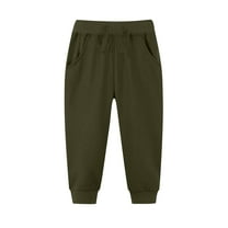 Ltctricy Girls Boys' Sweatpants Unisex Children Elastic Waist Drawstring Active Joggers Casual Athletic Pants with Pockets(Army Green,14-15 Years)