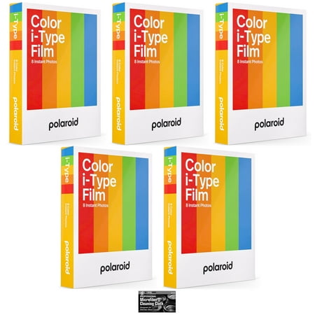 Polaroid Originals Color Glossy Instant Film for i-Type Now OneStep2 Cameras- 5 Pack