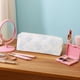 thumbnail image 2 of Bolsa de cosméticos de gran capacidad con estampado floral y doble cremallera. Organizador de maquillaje de viaje para guardar artículos de aseo y papelería, 2 of 4