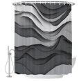 thumbnail image 2 of Black Grey Ombre Shower Curtains for Bathroom, Abstract Grey Wave Texture Gradient Waterproof Fabric Shower Curtain, Decorative Bathroom Curtain for Bathtub, 72"x72" , No Hooks Included, 2 of 9