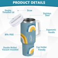 thumbnail image 2 of Yayeee 40oz Stainless Steel Tumbler with Straw and Handle Double-Wall Insulated Travel Water Bottle, Light Blue Rainbow, 2 of 8