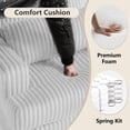 thumbnail image 3 of UIXE Oversized Armchair with Ottoman Bench, Accent Chair Upholstered Indoor Chaise Lounge for Living Room, Comfy Single Sofa Large Arm Chair Bedroom Reading Seat, Gray, 3 of 7