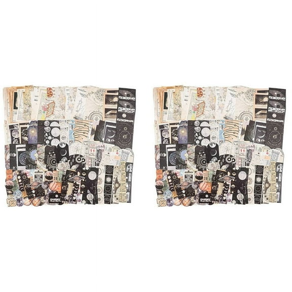 Vintage Scrapbook Supplies Pack (400 Pcs) for Art Journaling Junk Journal Planners DIY Paper Stickers (A)