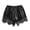 Black, variant on JFOPQVSM Satin Silk Shorts for Women Lace Floral Shorts Half Slip Pajama Bottoms Comfy Elastic Pettipants