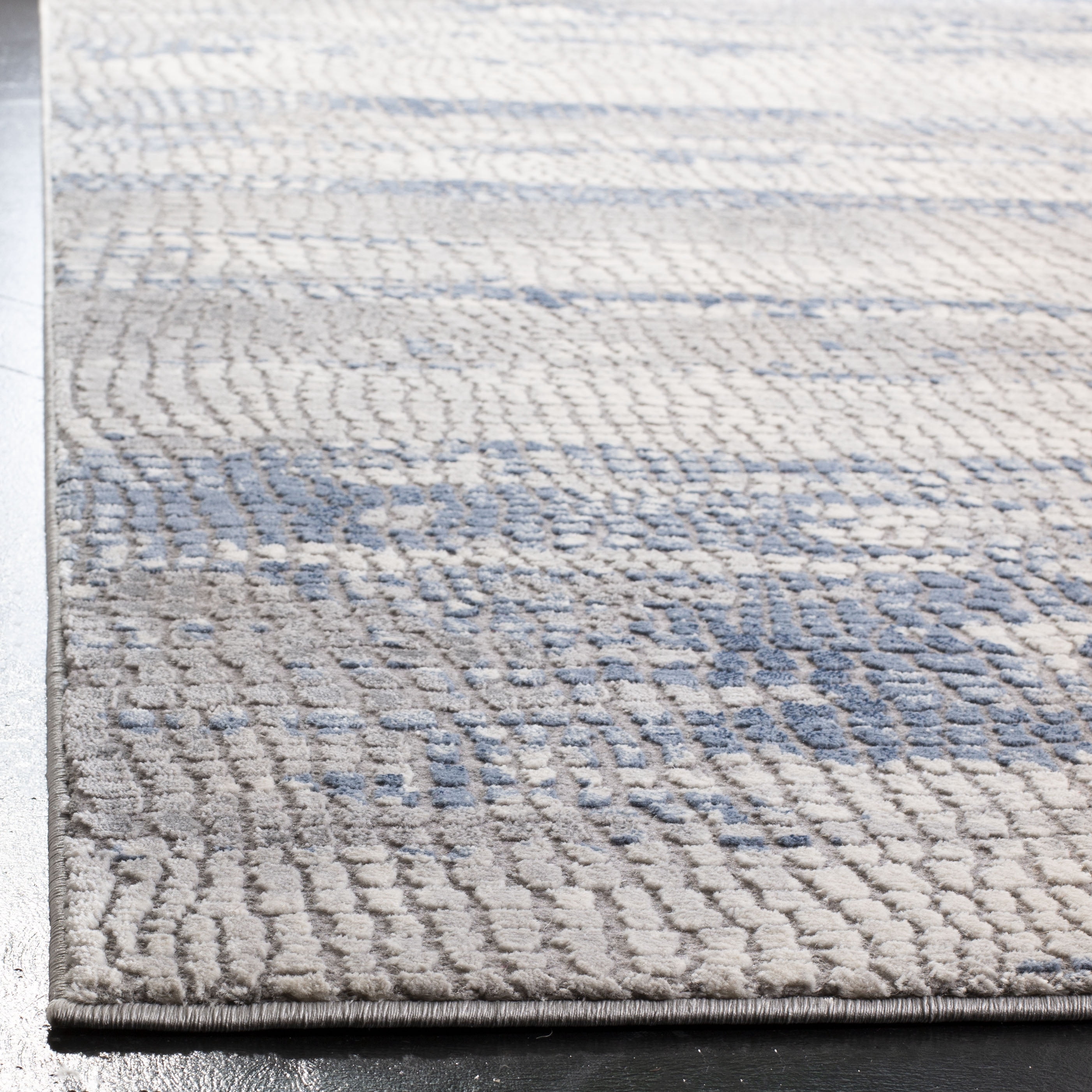 SAFAVIEH Meadow Naples Abstract Area Rug, Grey/Navy, 8' x 10'