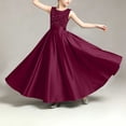 thumbnail image 4 of Girls' Sequin Embellished Satin Sleeveless Dress, Elegant formal gown for recitals, weddings and special occasions, 0-13 Years Watermelon Red 5-6 Years, 4 of 7