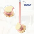 thumbnail image 5 of Unique Bargains Back Scrubber Double Side Long Handle Bath Brush Handle Brush for Bath Shower 14.96"x3.94"x3.15" Pink, 5 of 6