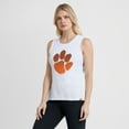 thumbnail image 4 of Women's Fanatics White Clemson Tigers Activate Slub Tank Top, 4 of 5
