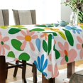 thumbnail image 5 of Yayeee Tablecloths 54" x 54" Rectangle Wrinkle Resistant Party Table Cover, Retro Blue Floral, 5 of 8