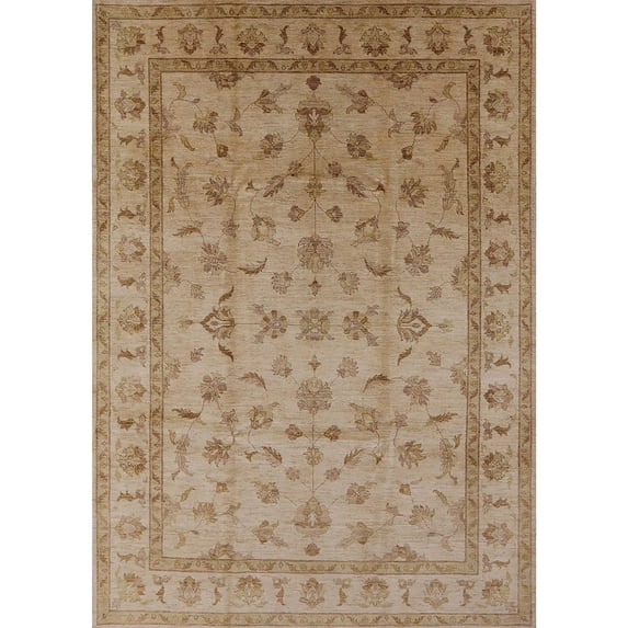Ahgly Company Machine Washable Indoor Rectangle Industrial Modern Light Brown Area Rugs, 3' x 5'