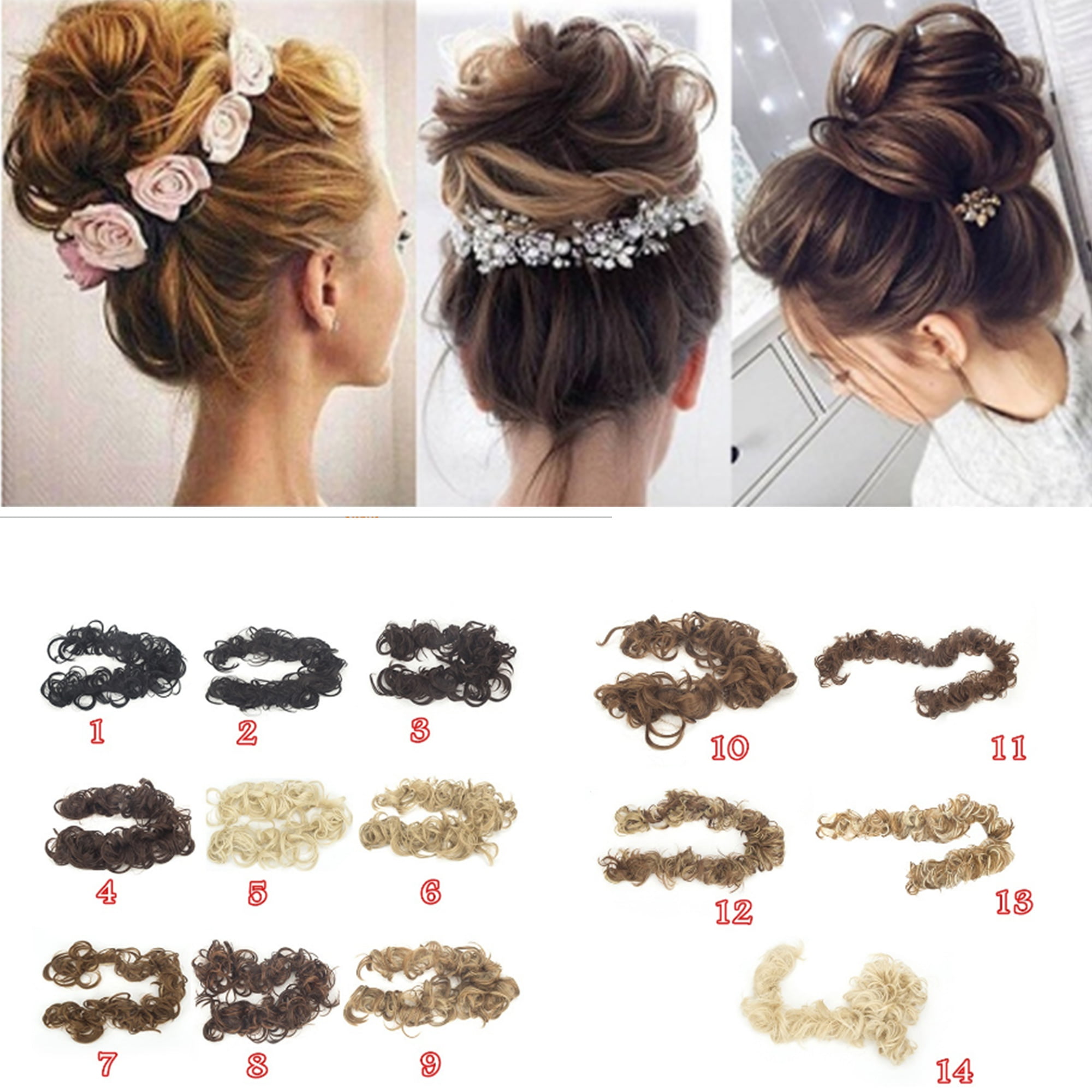 Wedding Fashion Hair Style Pony Tail Hairpiece Chignon Ponytail Hair  Extensions Bun Short Curly Wig 