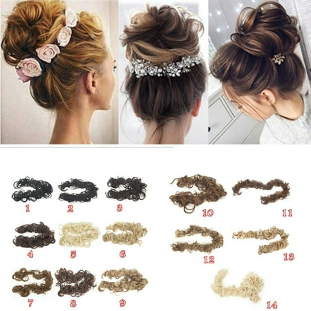 Wedding Fashion Hair Style Pony Tail Hairpiece Chignon Ponytail Hair Extensions Bun Short Curly