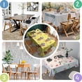 thumbnail image 5 of Yellow Highland Cow Flower Hat Pattern Rectangle Tablecloth 60"x120",Waterproof Polyester Rectangle Table Cloth, Wipeable Spillproof Polyester Tablecloth for Dining, Camping, Indoor and Outdoor, 5 of 6