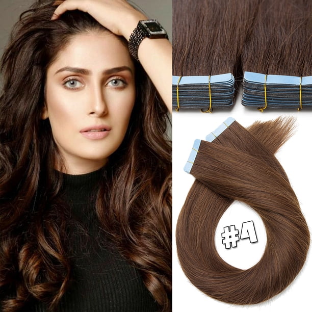 SEGO Human Hair Tape In 100% Human Hair Extensions 20Pcs 50g  display picture 2