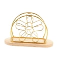 thumbnail image 2 of Servilletero de hierro, dispensador de pañuelos, estilo europeo, para uso en exteriores, mesa de picnic, decoración del hogar flor de oro, 2 of 9