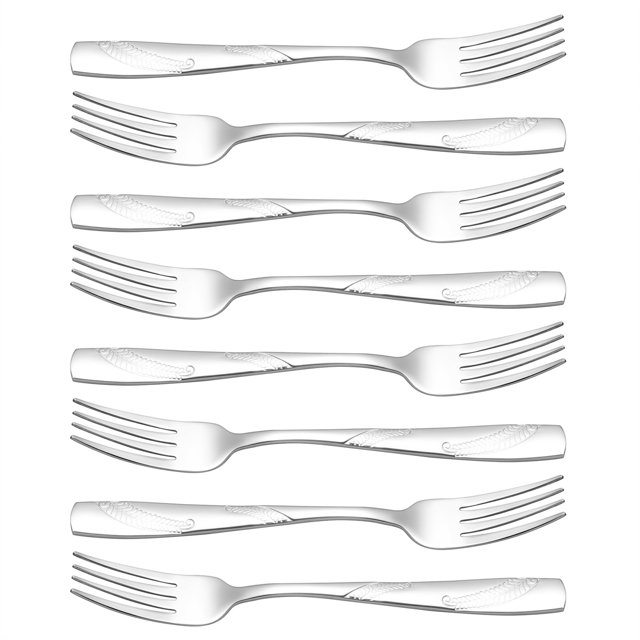 Nicesh - Tenedores de cena de acero inoxidable de 16 piezas, cubiertos de cocina de 8,19 pulgadas, tenedores de cena
