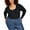 Black Beauty, variant on Nina Parker Trendy Plus Size Ribbed Henley Bodysuit Winter Moss 3X