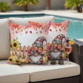 thumbnail image 4 of Pink Gnomes Fall Outdoor Waterproof Pillow Covers, Thanksgiving Pumpkin Sunflower Eucalyptus Decorative Square Throw Pillowcase Sofa Cushion Sham for Patio/Couch/Chair, 24"x24" 2 Pack, 4 of 8