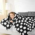 thumbnail image 4 of Feelyou Simple Polka Dot Full Size Comforter Sets, Chic Brush Artwork Bedding Comforter Set, White Black Cartoon Reversible Bedding Sets, Luxury Bedroom Decor, 3 Pieces, 4 of 8