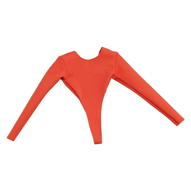 Ropa para muñecas y figuras de acción a escala 1:6, body de moda, traje de baño para muñecas BJD Rojo anaranjado