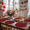 thumbnail image 5 of Pure Red Wine Round 13 Inch Placemats Set of 6, Simple Solid Color HeatResistant Non Slip Place Mats for Dining Table, Wipeable Braided Kitchen Table Mats for Housewarming, 5 of 9