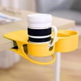 thumbnail image 4 of Desk Cup Holder, Clip On Cup Holder for Desk, Double Grid Desktop Storage Rack, Fixed Cup Holders with Side Tray for Pens, Home Office Desk Organizer, 4 of 6