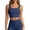 Blue, variant on Womens Crop Tank Swim Bra Sports Bra Under Swim Shirt Swimwear Bikini Tops Bathing Suit Padded Tops Only Swimsuits (Black, XL)