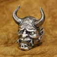 thumbnail image 5 of 925 Sterling Silver Japanese Ghost Prajna Skull Ring Biker Punk Jewelry TA388 Middle Model US Size 11, 5 of 17
