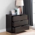 thumbnail image 2 of Miekor Furniture Modern dark chocolate three drawer chest and clothes storage cabinet with metal drawer glides B5A3966, 2 of 5