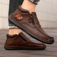 thumbnail image 5 of HAJWOH The First Young Shoes Men, Men’S Handmade Premium Leather Slip-On Driving Boots Travel & Outdoor Brown US-6.5(EU-38), 5 of 8