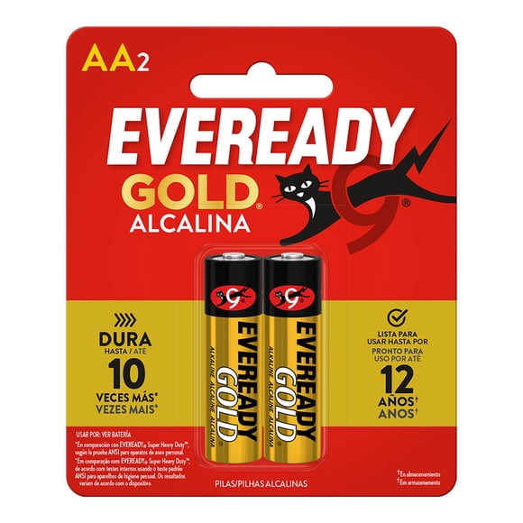 Pilas Alcalinas Prichos Eveready Gold AA BP2 con 2 Piezas